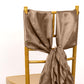5 Pack Taupe Curly Willow Chiffon Satin Chair Sashes