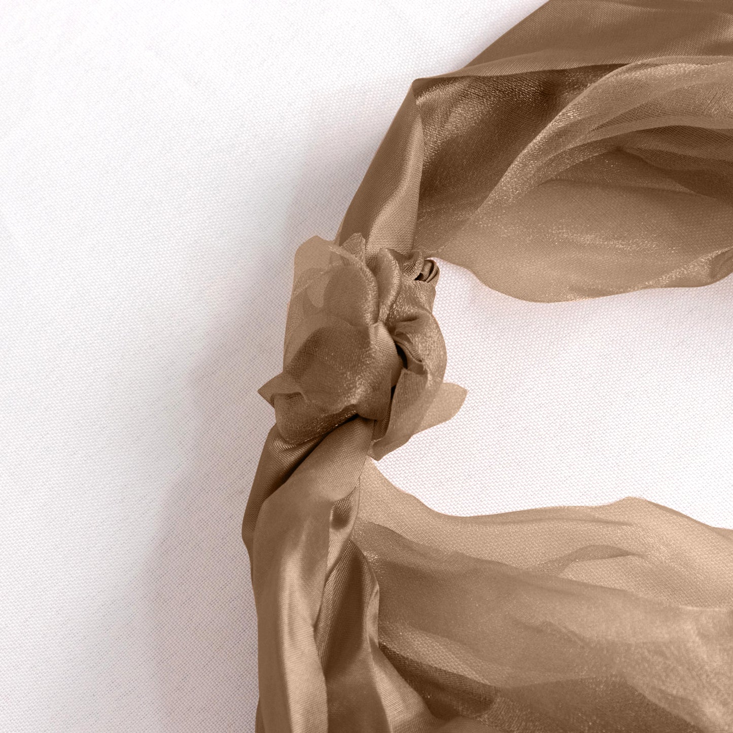 5 Pack Taupe Curly Willow Chiffon Satin Chair Sashes