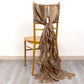 5 Pack Taupe Curly Willow Chiffon Satin Chair Sashes
