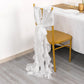 5 Pack White Curly Willow Chiffon Satin Chair Sashes