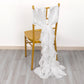 5 Pack White Curly Willow Chiffon Satin Chair Sashes