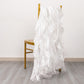 5 Pack White Curly Willow Chiffon Satin Chair Sashes