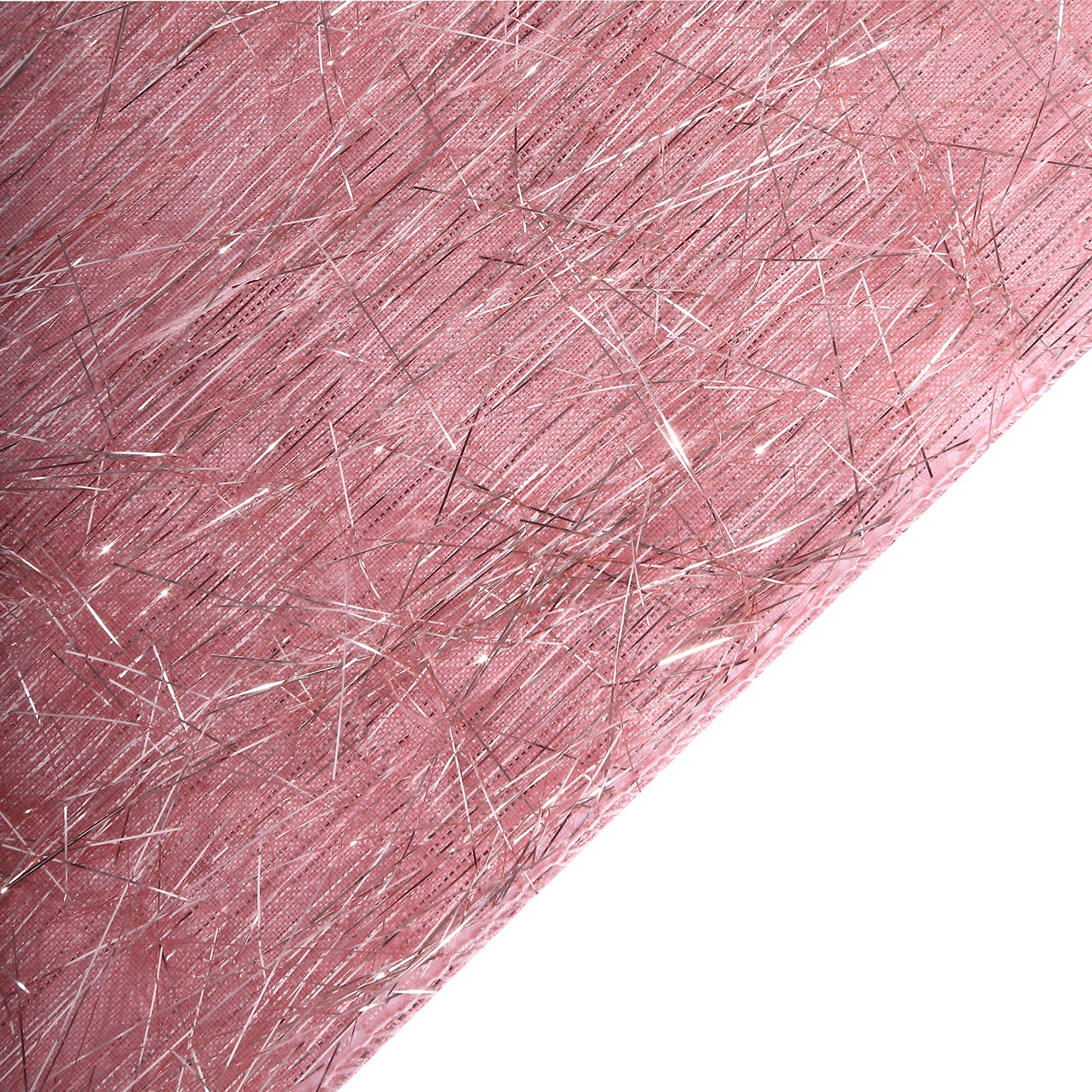 Rose gold metallic fringe tinsel chair sashes, 6"x108", shimmery polyester.