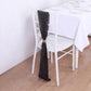 5 Pack Black Metallic Fringe Shag Tinsel Chair Sashes, Shimmery Polyester Chair Sashes - 6"x108"