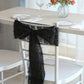 5 Pack Black Metallic Fringe Shag Tinsel Chair Sashes, Shimmery Polyester Chair Sashes - 6"x108"
