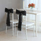5 Pack Black Metallic Fringe Shag Tinsel Chair Sashes, Shimmery Polyester Chair Sashes - 6"x108"