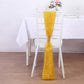 5 Pack Gold Metallic Fringe Shag Tinsel Chair Sashes, Shimmery Polyester Chair Sashes - 6"x108"