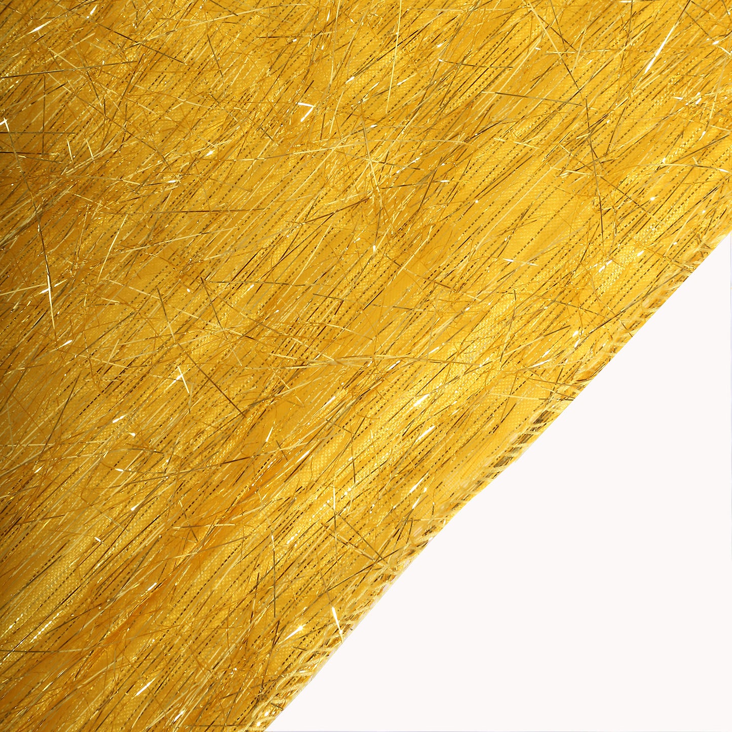5 Pack Gold Metallic Fringe Shag Tinsel Chair Sashes, Shimmery Polyester Chair Sashes - 6"x108"