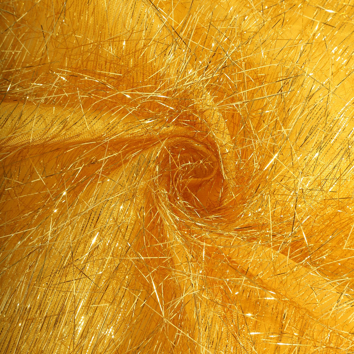 5 Pack Gold Metallic Fringe Shag Tinsel Chair Sashes, Shimmery Polyester Chair Sashes - 6"x108"