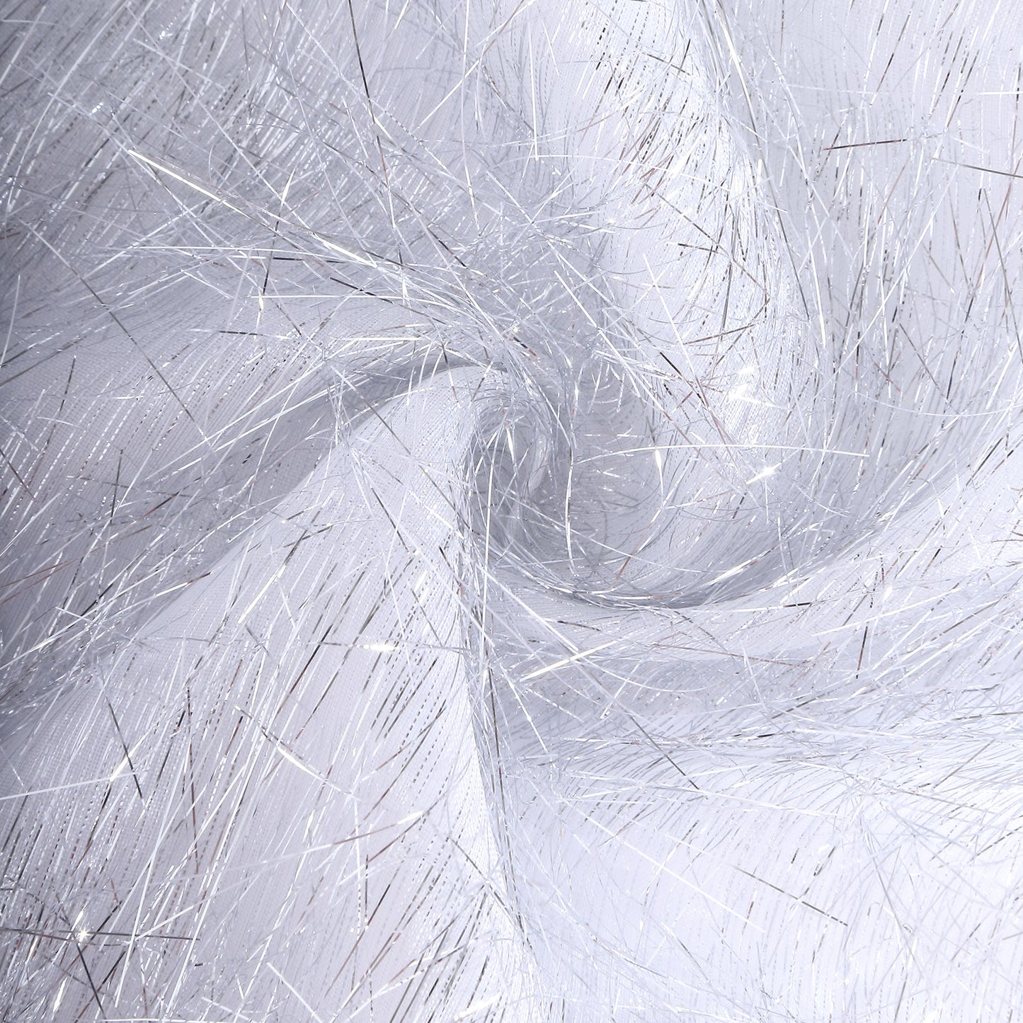 5 Pack Silver Metallic Fringe Shag Tinsel Chair Sashes, Shimmery Polyester Chair Sashes - 6"x108"