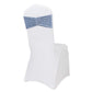 5 Pack Premium Crushed Velvet Chair Sashes Dusty Blue Ruffle Style - Textured Chair Bands for Stunning Event Decor