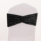 5 Pack Premium Crushed Velvet Chair Sashes Black Ruffle Style - Textured Chair Bands for Stunning Event Decor
