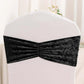 5 Pack Premium Crushed Velvet Chair Sashes Black Ruffle Style - Textured Chair Bands for Stunning Event Decor