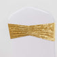 5 Pack Premium Crushed Velvet Chair Sashes Champagne Ruffle Style - Textured Chair Bands for Stunning Event Decor
