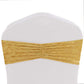 5 Pack Premium Crushed Velvet Chair Sashes Champagne Ruffle Style - Textured Chair Bands for Stunning Event Decor