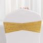 5 Pack Premium Crushed Velvet Chair Sashes Champagne Ruffle Style - Textured Chair Bands for Stunning Event Decor