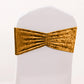 5 Pack Premium Crushed Velvet Chair Sashes Gold Ruffle Style - Textured Chair Bands for Stunning Event Decor