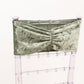 5 Pack Premium Crushed Velvet Chair Sashes Sage Green Ruffle Style - Textured Chair Bands for Stunning Event Decor