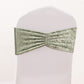 5 Pack Premium Crushed Velvet Chair Sashes Sage Green Ruffle Style - Textured Chair Bands for Stunning Event Decor