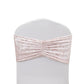 5 Pack Crushed Velvet Chair Bands Blush Wide Ruffle Style - Textured Chair Sashes for Stunning Event Decor - 8"x15"