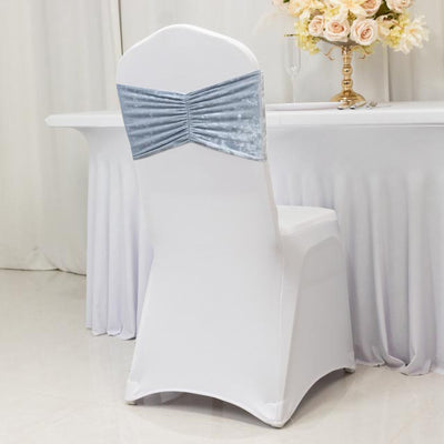 Dusty Blue Crushed Velvet Chair Sashes