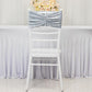 5 Pack Crushed Velvet Chair Bands Dusty Blue Wide Ruffle Style - Textured Chair Sashes for Stunning Event Decor - 8"x15"