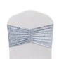 5 Pack Crushed Velvet Chair Bands Dusty Blue Wide Ruffle Style - Textured Chair Sashes for Stunning Event Decor - 8"x15"