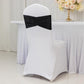 5 Pack Crushed Velvet Chair Bands Black Wide Ruffle Style - Textured Chair Sashes for Stunning Event Decor - 8"x15"