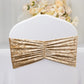 5 Pack Crushed Velvet Chair Bands Champagne Wide Ruffle Style - Textured Chair Sashes for Stunning Event Decor - 8"x15"