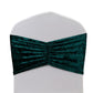 5 Pack Crushed Velvet Chair Bands Hunter Emerald Green Wide Ruffle Style - Textured Chair Sashes for Stunning Event Decor - 8"x15"