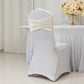 5 Pack Crushed Velvet Chair Bands Ivory Wide Ruffle Style - Textured Chair Sashes for Stunning Event Decor - 8"x15"