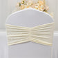 5 Pack Crushed Velvet Chair Bands Ivory Wide Ruffle Style - Textured Chair Sashes for Stunning Event Decor - 8"x15"