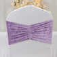 5 Pack Crushed Velvet Chair Bands Lavender Lilac Wide Ruffle Style - Textured Chair Sashes for Stunn