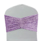 5 Pack Crushed Velvet Chair Bands Lavender Lilac Wide Ruffle Style - Textured Chair Sashes for Stunn