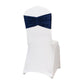 5 Pack Crushed Velvet Chair Bands Navy Blue Wide Ruffle Style - Textured Chair Sashes for Stunning Event Decor - 8"x15"