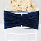 5 Pack Crushed Velvet Chair Bands Navy Blue Wide Ruffle Style - Textured Chair Sashes for Stunning Event Decor - 8"x15"