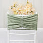 5 Pack Crushed Velvet Chair Bands Sage Green Wide Ruffle Style - Textured Chair Sashes for Stunning Event Decor - 8"x15"