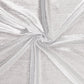 Silver shimmer sequin dots table overlay, 72"x72", wrinkle-free sparkle topper.