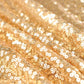 Sparkly gold sequin pleated satin table skirt with velcro strip. #whtbkgd