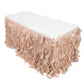 14ft Nude Curly Willow Taffeta Table Skirt