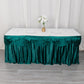 14ft Peacock Teal Pleated Satin Double Drape Table Skirt