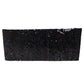 Black sequin table skirt with dual layers, 21ft long.