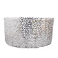Silver sequin table skirt with dual layered satin finish, 21ft long.