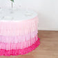 14ft Ombre Pink Chiffon Ruffled Tutu Table Skirt with Satin Backing