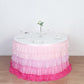 14ft Ombre Pink Chiffon Ruffled Tutu Table Skirt with Satin Backing