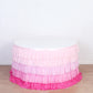 14ft ombre pink chiffon ruffled tutu table skirt with satin backing