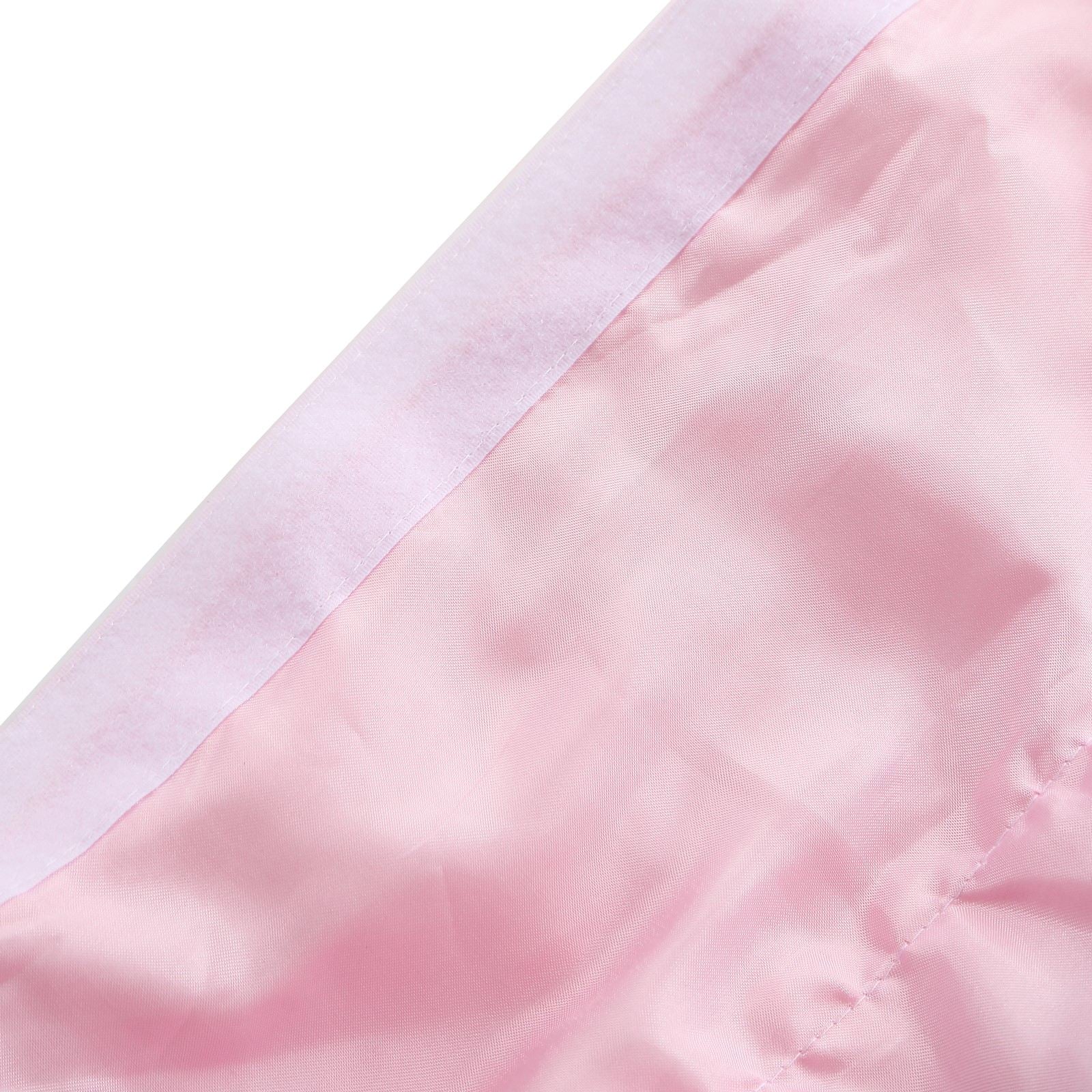 Ombre pink chiffon ruffled tutu table skirt with satin backing.