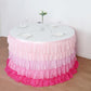 14ft Ombre Pink Chiffon Ruffled Tutu Table Skirt with Satin Backing