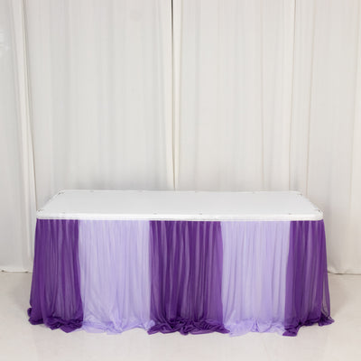 Purple / Lavender Sheer Chiffon Table Skirt 14ft