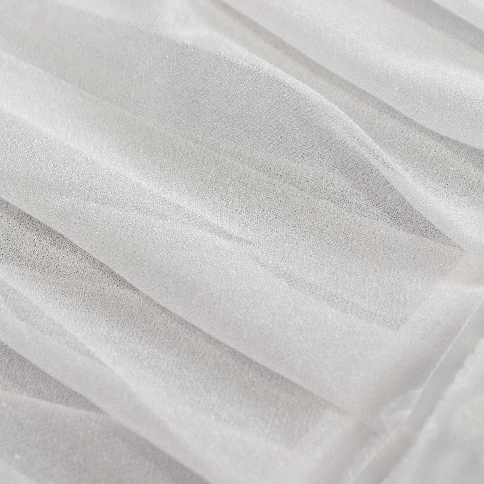 White sheer fabric with textured pleats